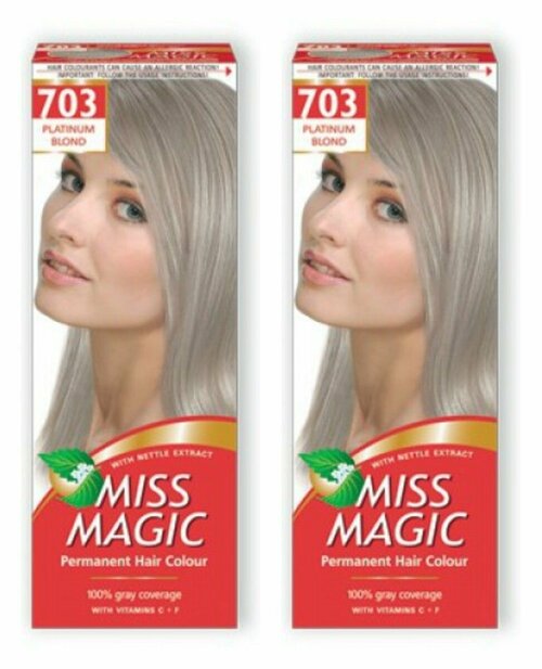 MISS MAGIC Краска для волос, тон 703 Платиновый блондин, 50 мл, 2 штуки/