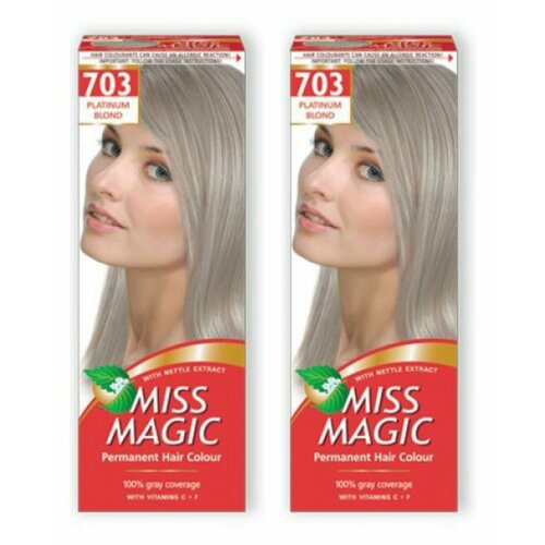 MISS MAGIC Краска для волос тон 703 Платиновый блондин 50 мл 2 штуки 549₽