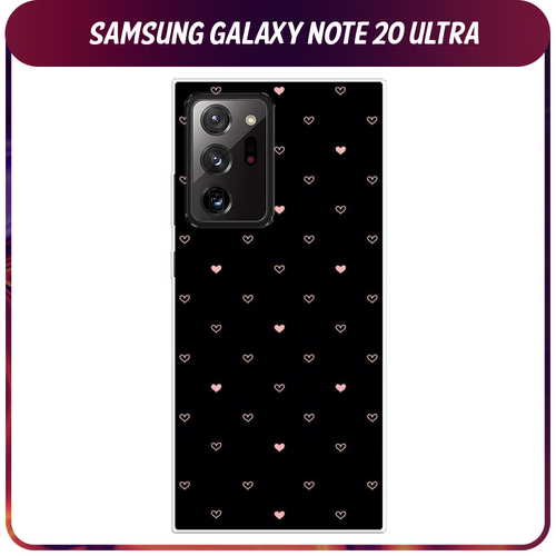 Силиконовый чехол на Samsung Galaxy Note 20 Ultra / Самсунг Галакси Ноте 20 Ультра Чехол с сердечками силиконовый чехол медвежья спина на samsung galaxy note 20 ultra самсунг галакси ноте 20 ультра прозрачный