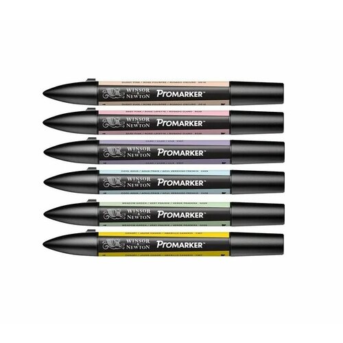 WinsorNewton Набор художественных маркеров Pro 6 цветов пастельные оттенки 1750₽