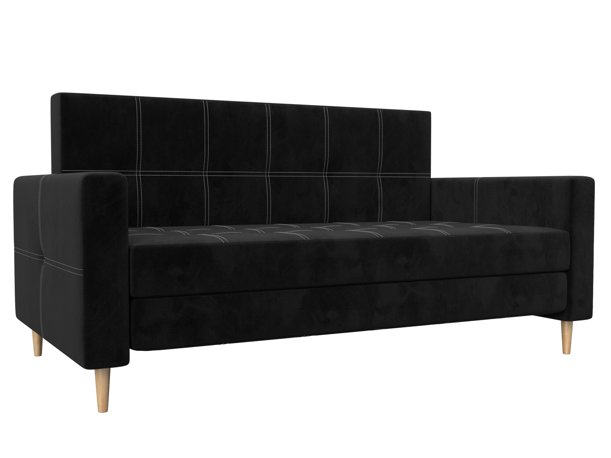 фото Диван прямой Лига Диванов Лига-038 Черный (велюр)