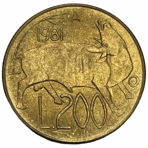 Сан-Марино 200 лир 1981 г. (ФАО) монета италия 100 лир 1981 год
