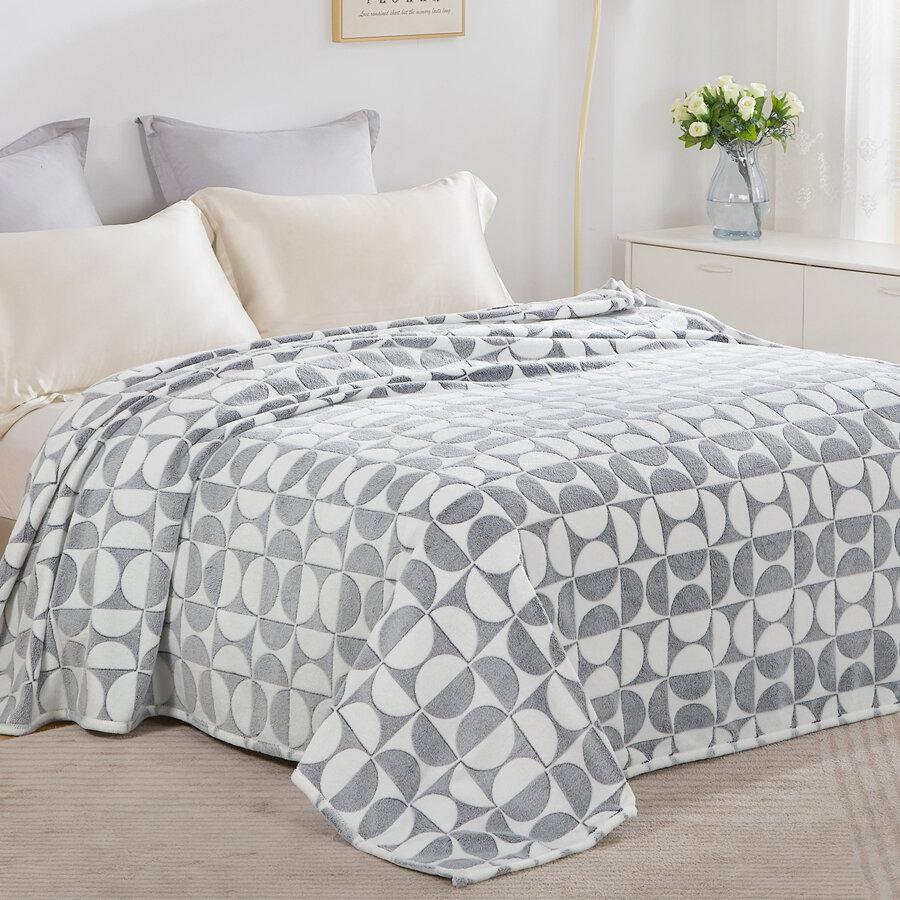 фото Плед евро размер 200х220 Cleo Bamboo мягкий пушистый с рисунком, микрофибра