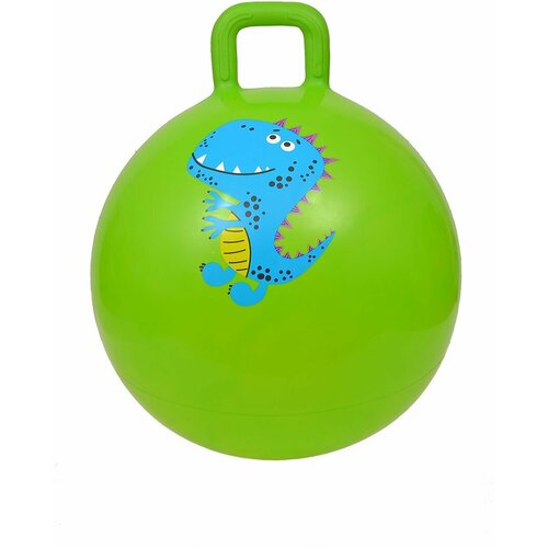 Мяч с ручкой 45 см зеленый с Динозавром мяч с ручкой 55 см зеленый с машиной