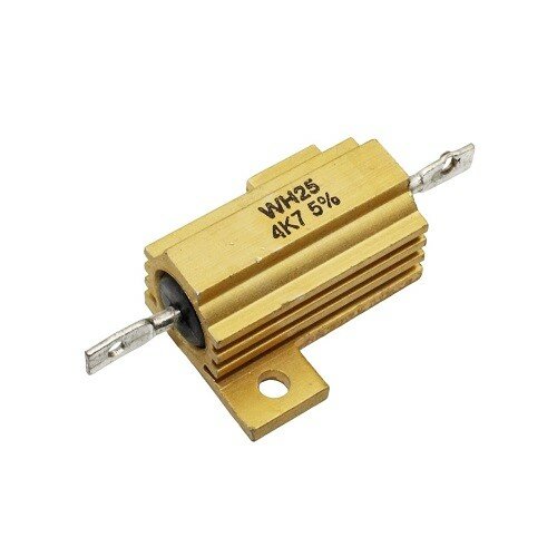 Резистор WH25-4K7 1 шт. 25 Вт 4,7 КОм 5% постоянный выводной проволочный изолированный с теплоотводом