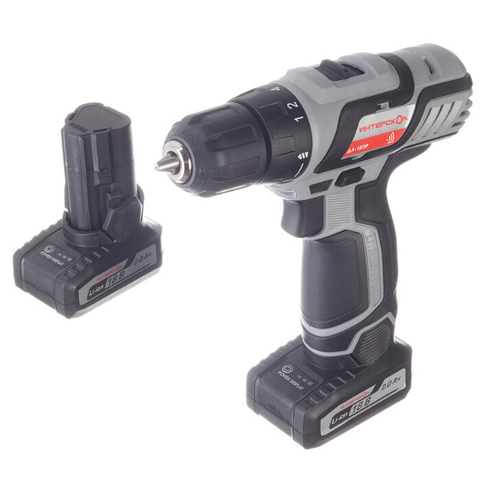 Дрель-шуруповерт аккумуляторная Интерскол ДА-18ЭР промо (2A*2)