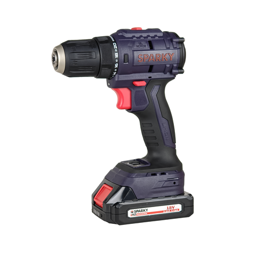 Аккумуляторная дрель-шуруповерт SPARKY BR2 18Li-C HD BL Li-Ion18 Вольт 2 Ah 55 Нм 1800 обмин 2 аккумулятора кейс 13700₽
