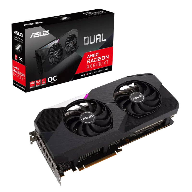 Видеокарта ASUS AMD Radeon RX 6700 XT Dual 12GB