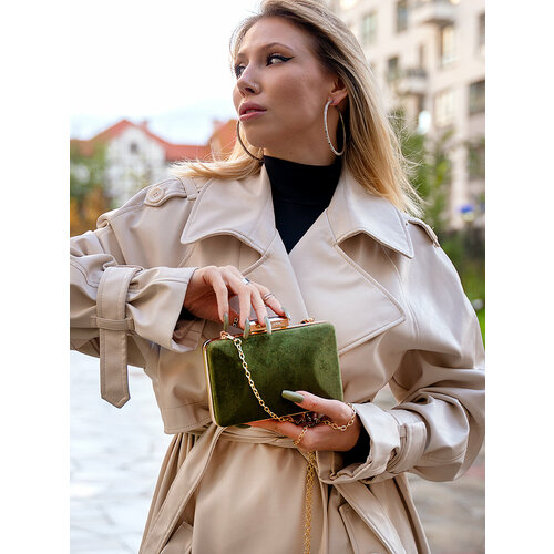 Сумка клатч Клатч O'Leo Store LB_Clutch2_Green, фактура бархатистая, матовая, гладкая, коралловый, зеленый