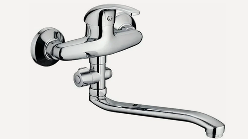 Изображение товара Смеситель для ванны FRAP F2129-B, силумин, покрытие хром, излив поворотный, управление рычажное