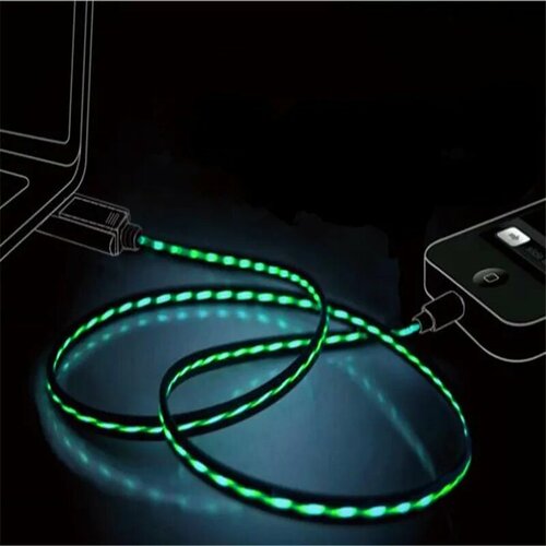 Светящийся кабель Micro USB (EL luminescence USB charge sync data cable)