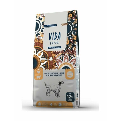 VIDA Super корм для взрослых собак средних и крупных пород с курицей, ягненком и овощами