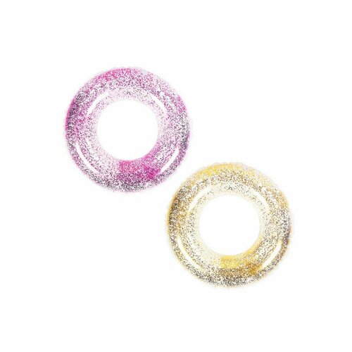 Круг надувной с блестками 75см розовый 700₽