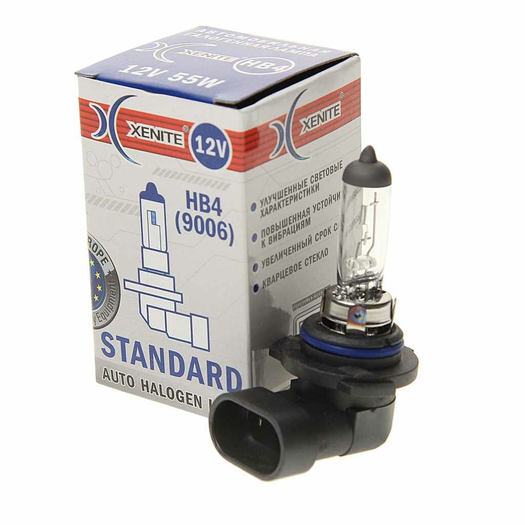 Лампа 12V HB4(9006) 55W P22d 3200К Standard, 1007009, XENITE