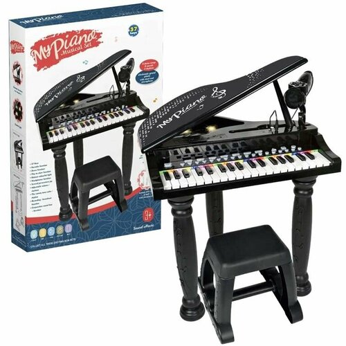6615B Детское пианино синтезатор музыкальный с микрофоном и стульчиком 7134₽
