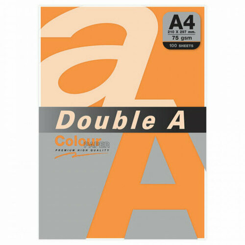 Бумага цветная DOUBLE A А4 75 гм2 100 л неон оранжевая 792₽