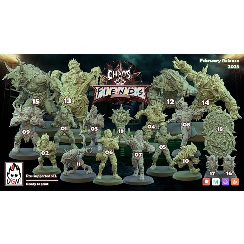 blood bowl chaos edition Набор миниатюр Warhammer Blood Bowl Fiends of Chaos Team Regular Bases