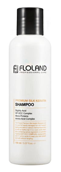 Восстанавливающий шампунь с кератином Premium Silk Keratin Shampoo 150 мл Floland