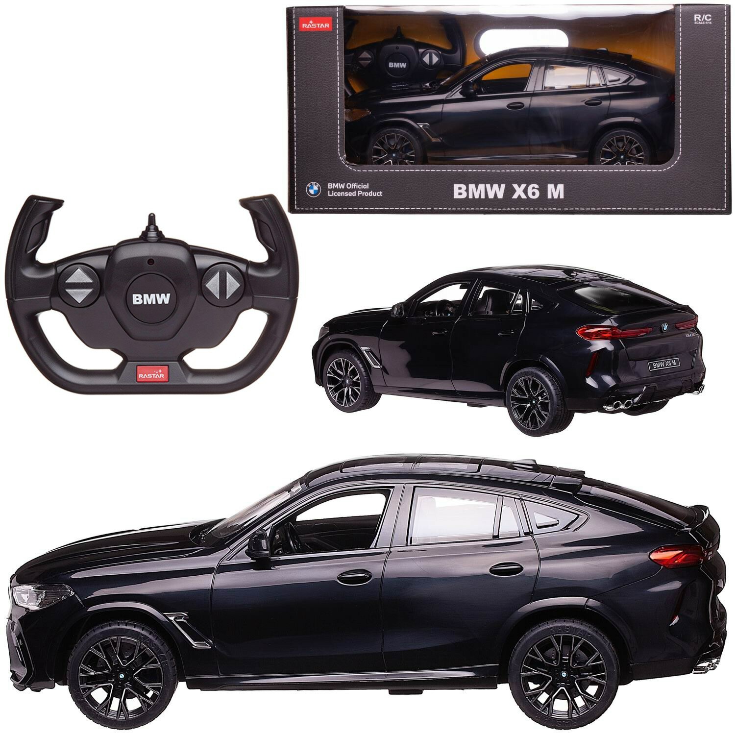 Машина р/у 1:14 BMW X6 M 2,4G, свет фар и салона, цвет черный.