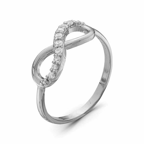 Кольцо Красная Пресня, размер 17, ширина 7 мм, серебряный, бесцветный кольцо mie серебро 925 проба родирование фианит белый серебряный