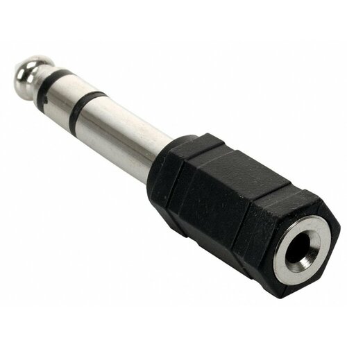 Переходник Jack 6.3 mm вилка - Jack 3.5 mm розетка, аудио-стерео переходник аудио mini jack 3 5 мм папа 6 3 мм мама стерео металлический