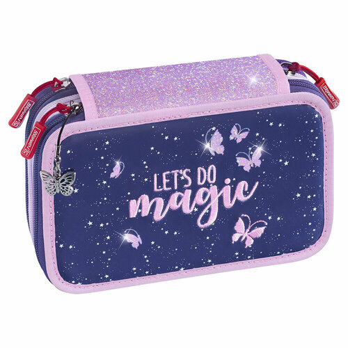 Пенал для пишущих принадлежностей Бабочка Brunnen (Германия), с наполнением, 19 х 13.5 х 7 см Темно-фиолетовый