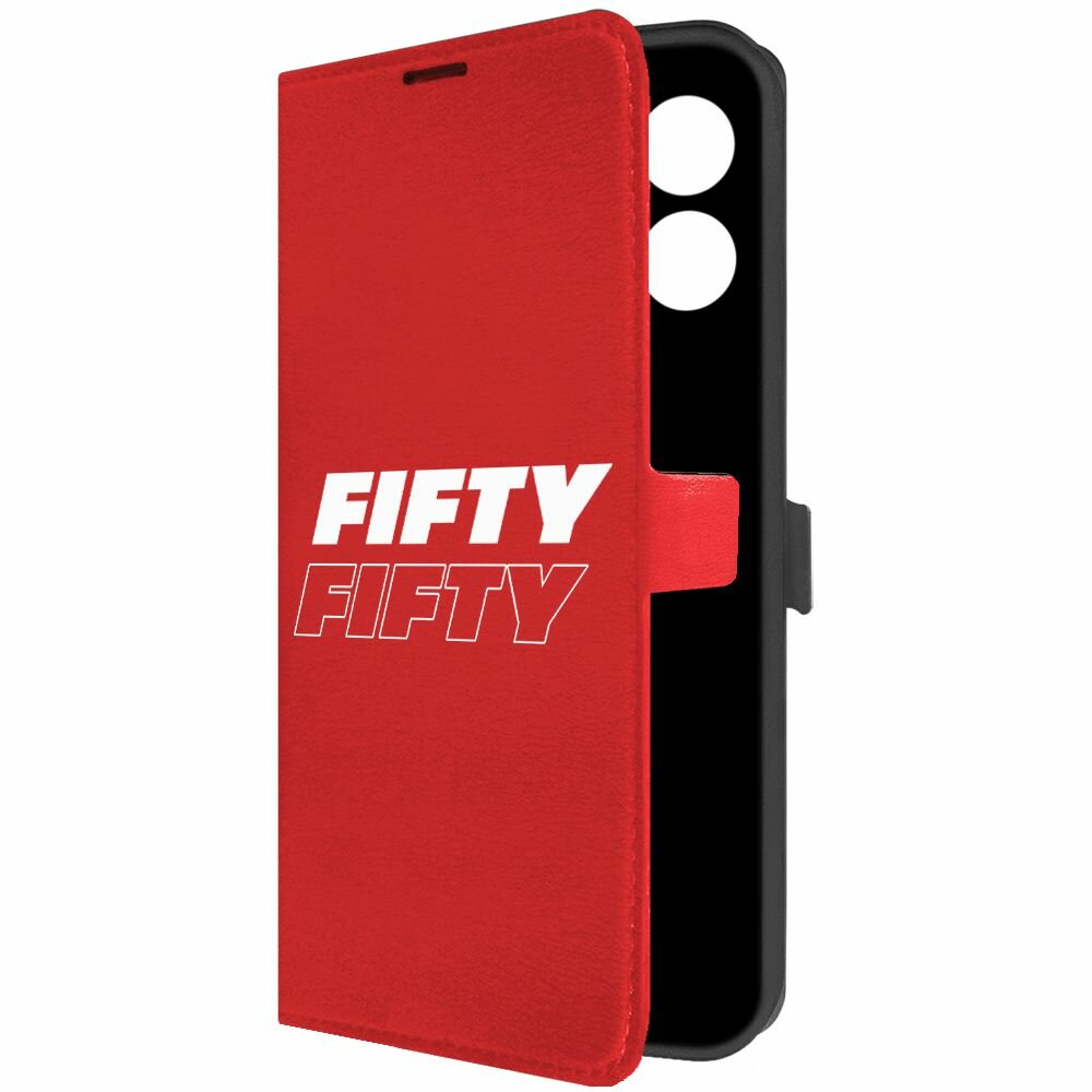 Чехол-книжка Krutoff Eco Book для Oppo A18 Fifty Fifty (Фифти-Фифти) (красный)