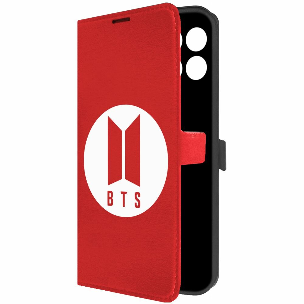 Чехол-книжка Krutoff Eco Book для Honor X6a BTS (БТС) (красный)
