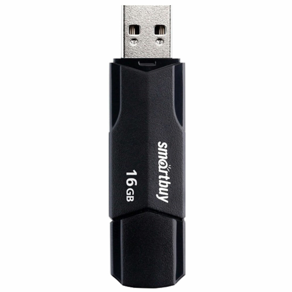 Флеш-диск 16 GB SMARTBUY Clue USB 2.0, черный, SB16GBCLU-K упаковка 2 шт.