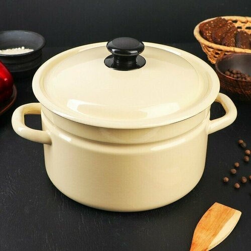 Кастрюля цилиндрическая 5 л цвет слоновая кость 2975₽