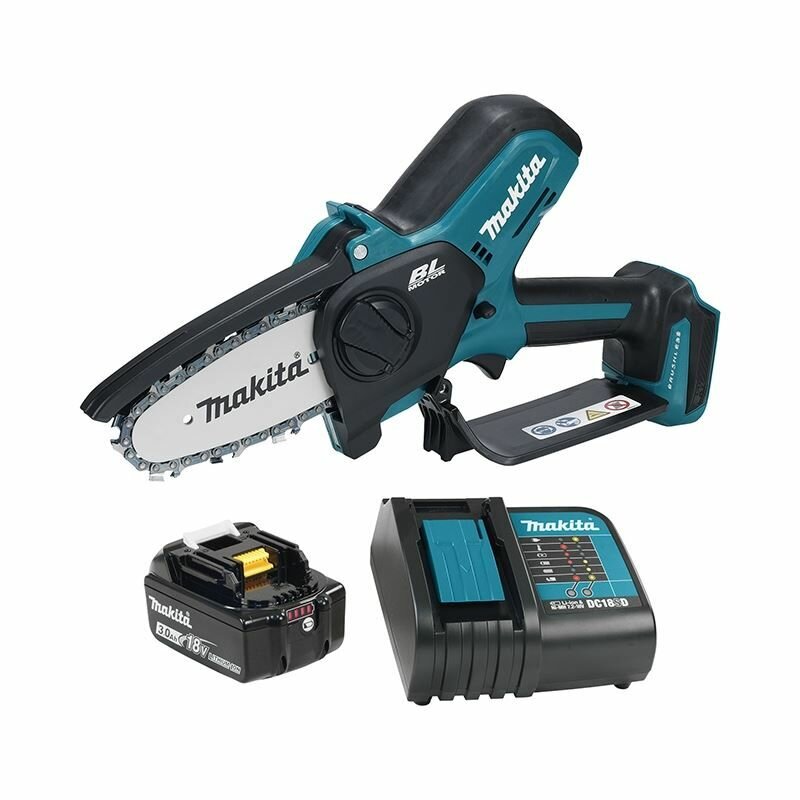 Аккумуляторная цепная пила Makita DUC150SF. Шина 15см 18В АКБ 3 Ач ЗУ