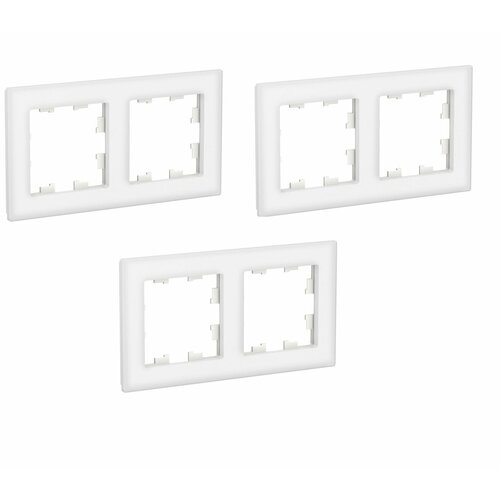 Schneider/Systeme Electric ATLASDESIGN NATURE 2-постовая рамка, органическое стекло белый ATN320102 (комплект 3 шт)