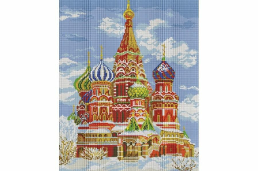 Мозаичная картина белоснежка на раме Храм Василия Блаженного, 40*50см, 1шт