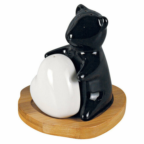 Набор для специй nouvelle home naturel 2 предмета на подставке фарфор бамбук под уп 2077₽