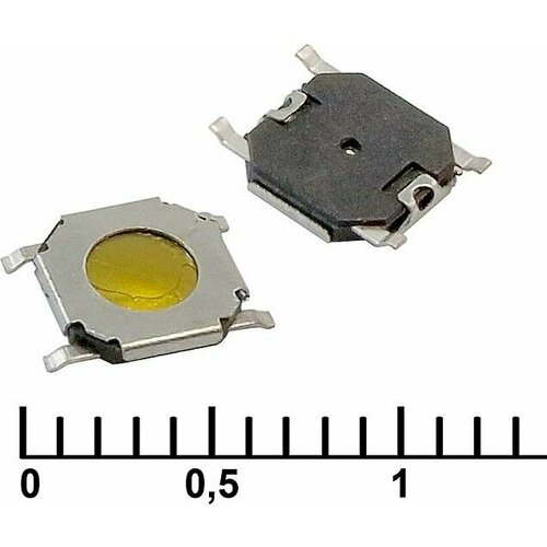 IT-1187N (5x5x0.8), Тактовая кнопка IT-1187N, 6.4x5.2x0.8 мм, без толкателя, 50 мА, 12 В, 100 мОм