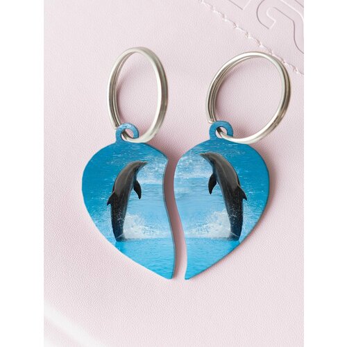 Брелок парные кулоны влюбленные дельфины