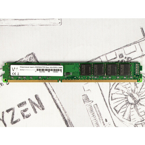 Оперативная память DDR3L DIMM 8Gb 1600Mhz 1.35V Windmaster WMBSD3LD16-08 оперативная память netac ddr3 dimm basic rtl pc3 12800 1600mhz 8gb ntbsd3p16sp 08