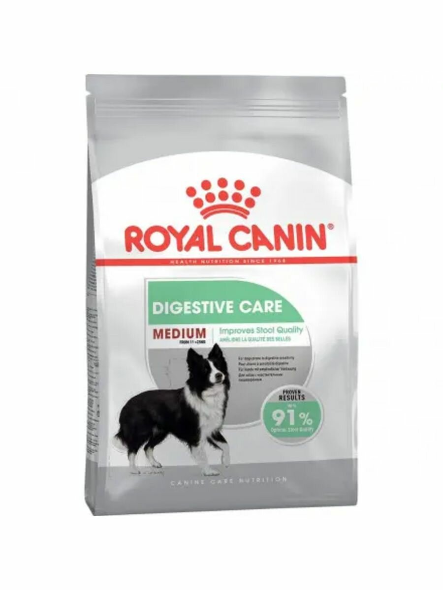 Корм для взрослых собак Royal Canin Medium Digestive Care (Медиум Дайджестив Кэа) сухой для средних пород с чувствительным пищеварением, 3 кг
