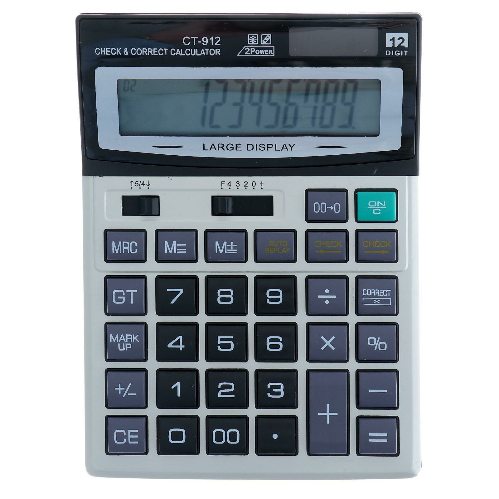 Калькулятор настольный, 12 - разрядный, CT - 912, средний (1шт.)