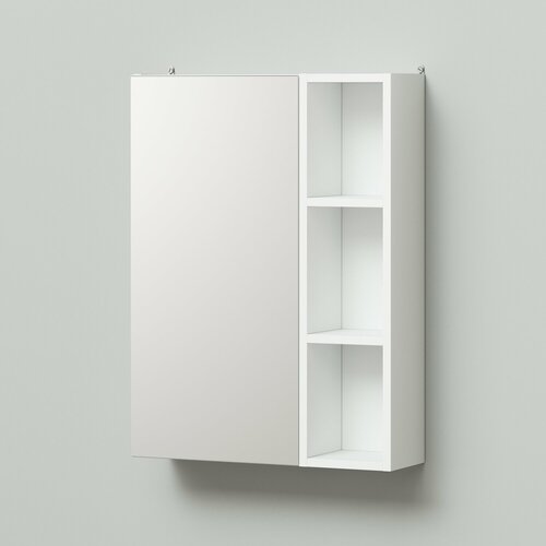 Шкаф зеркало для ванной комнаты с открытыми полками IKA Вита 55 550х160х750 Белый глянец 7590₽