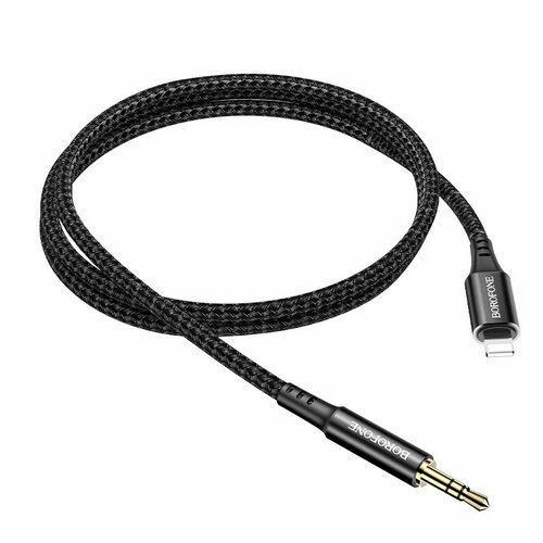 Кабель Lightning - 3.5mm Borofone BL7, 100см, черный, 1 шт кабель lightning jack 3 5 mm bl7