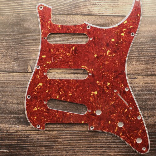 Панель/пикгард для электрогитары. Pickguard Stratocaster SSS коричневый перламутр. transparent red pvc 11 holes sss prewired pickguard set pickup knobs