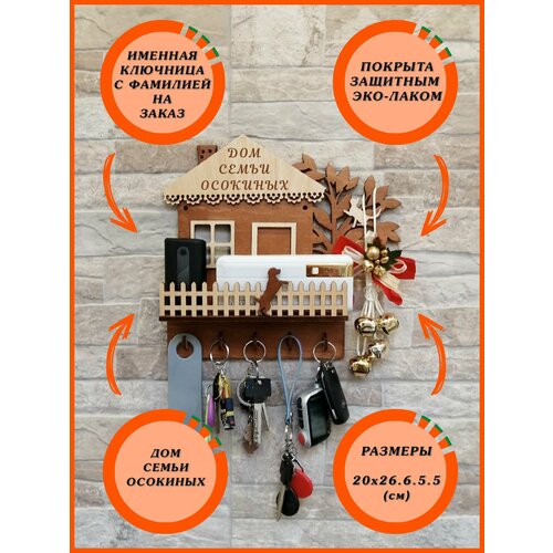 Ключница настенная именная с фамилией 