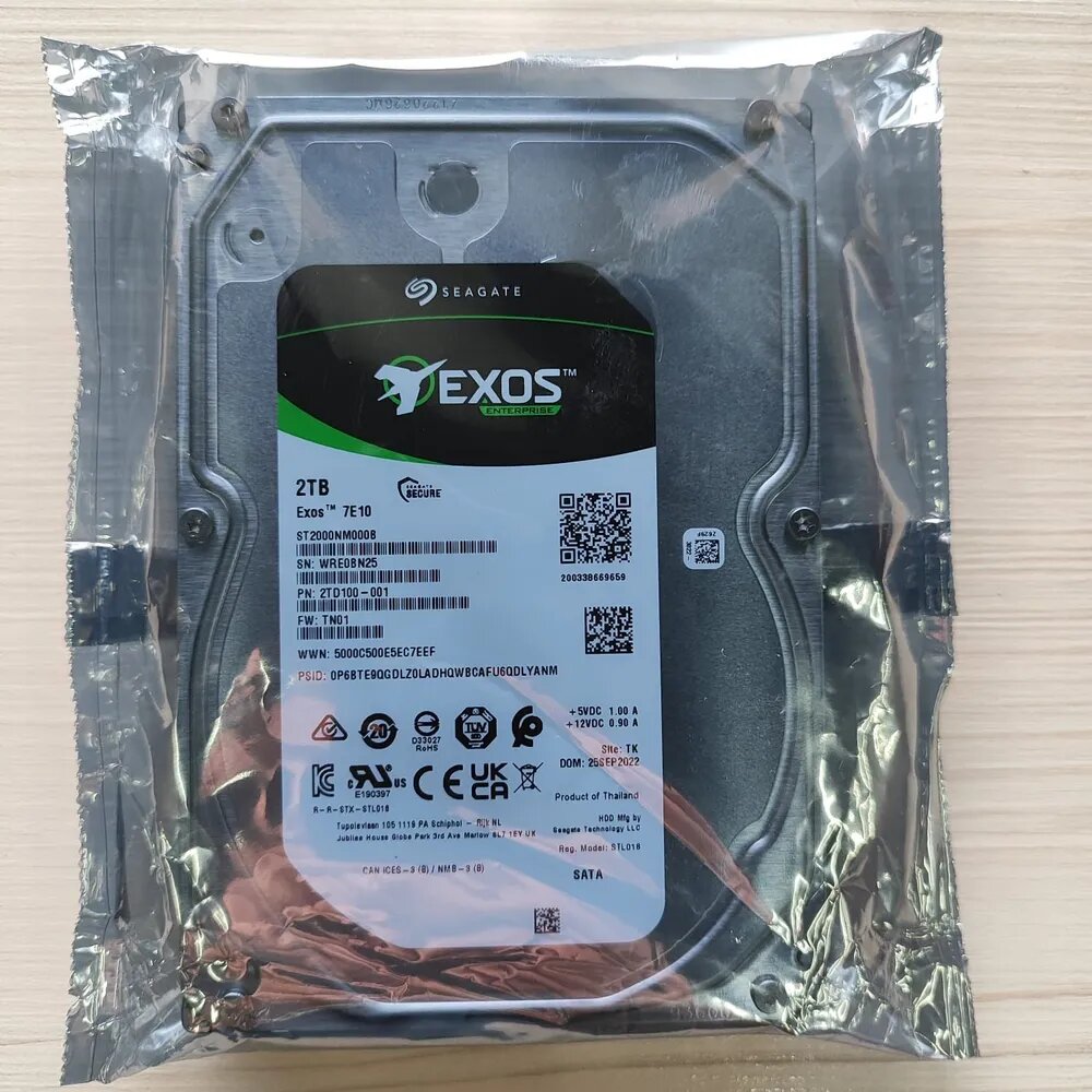 Seagate Жесткий диск Exos 7E10 2 ТБ ST2000NM000B