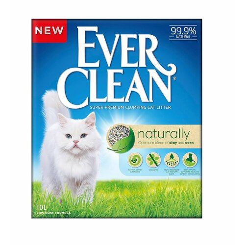 Комкующийся наполнитель Ever Clean Naturally кукурузный для кошачьего туалета 10 л ever clean наполнитель для кошачьего туалета multiple cat 2x6 л