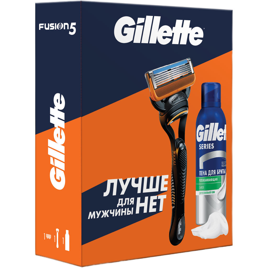 Подарочный набор для мужчины Gillette Fusion5 бритва и пена для бритья, 200 мл - фото №16