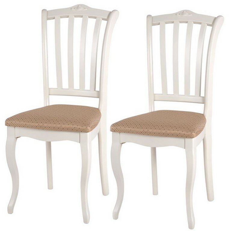 Комплект из 2-х стульев Ланна (слоновая кость/ткань Орион золотой)