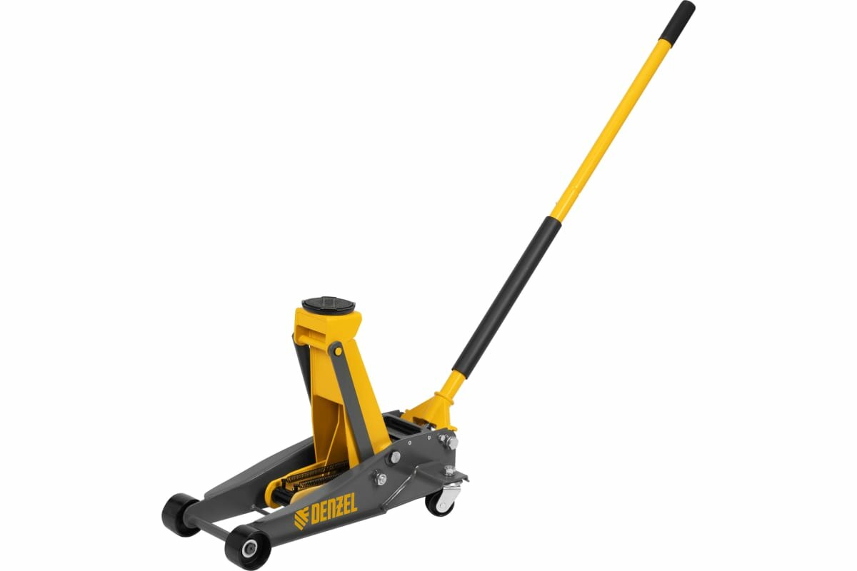 фото Домкрат гидравлический подкатной Denzel 3 т, 125-470 мм, быстрый подъем, проф 51260