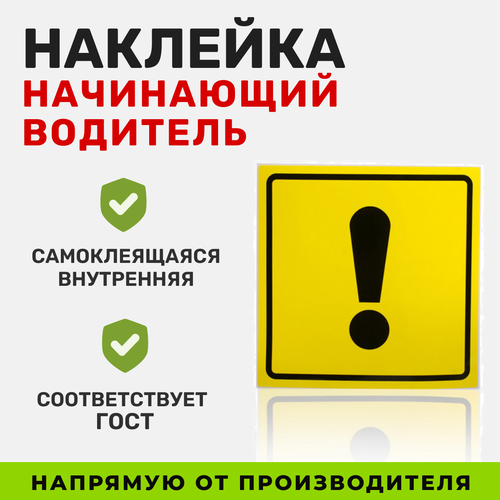 Знак Начинающий водитель ГОСТ внутренний самоклеящийся 150150 мм 197₽