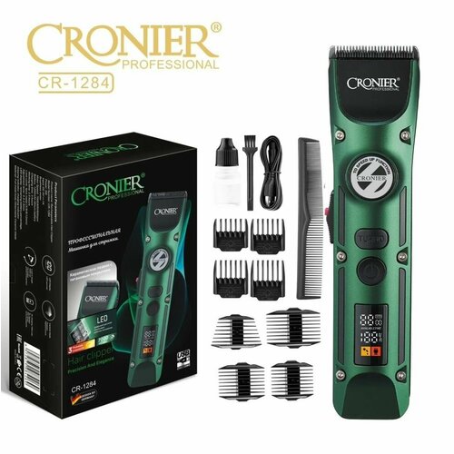 Профессиональная машинка для стрижки волос с насадками зеленый 485800₽